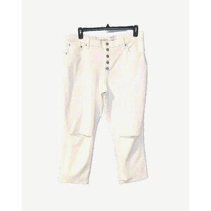 Lucky Brand Women's Straight Leg Crop Jeans White Size 16 / 33 NWT $119
